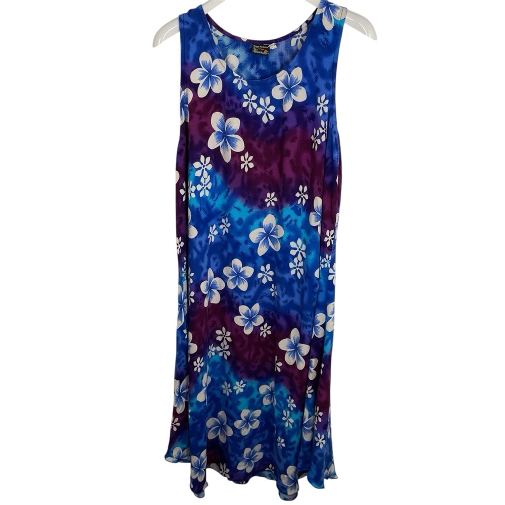 Aloha‎ Fashion Blue and Purple Hawaiian Dress